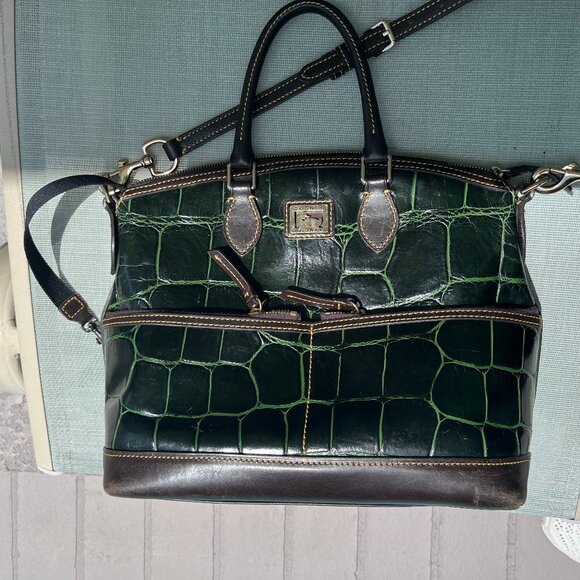 Dooney & Bourke Handbags - Dooney & Bourke Dark Green Crocodile tote